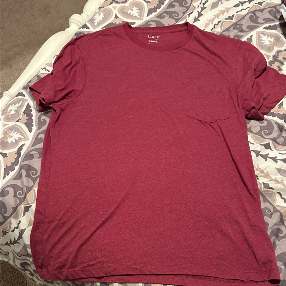 J. Crew Men's Short-Sleeve Pocket Tee in Wine